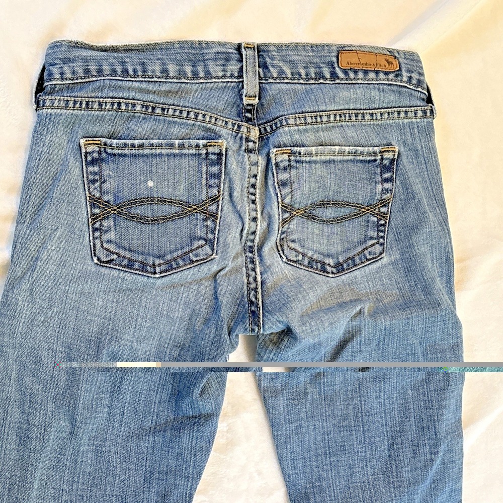 Vintage 5 Pocket Abercrombie Womens Bootcut Jeans Low Rise Size 0L Light Y2K 00s - Picture 12 of 12